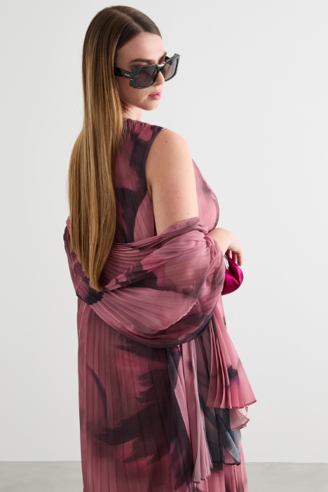 Estola de georgette plisado