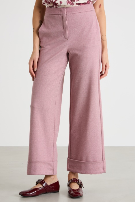 Pantalone dritto in jersey stretch