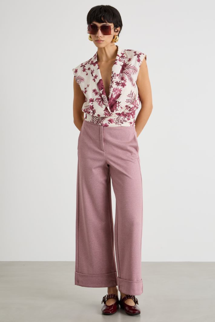 Straight-fit stretch jersey trousers Intrend