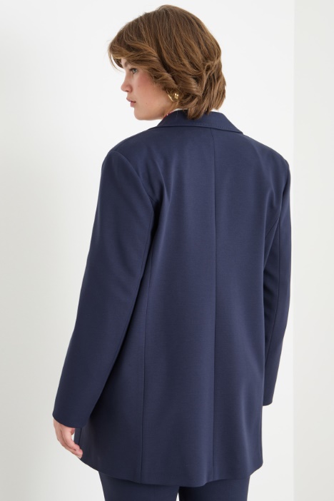 Blazer in jersey con bottone singolo