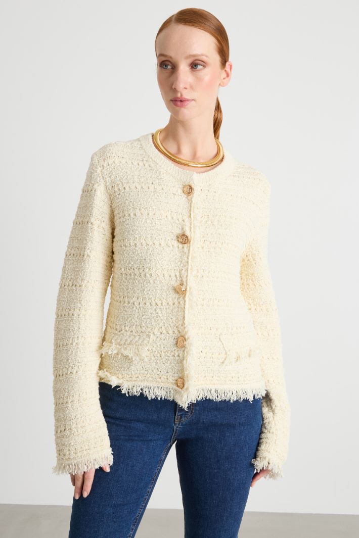 Frayed-Trim Jacket Intrend - 2