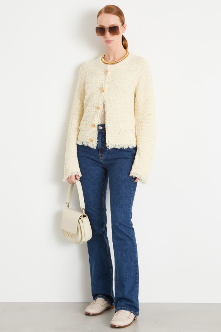 Frayed-Trim Jacket Intrend