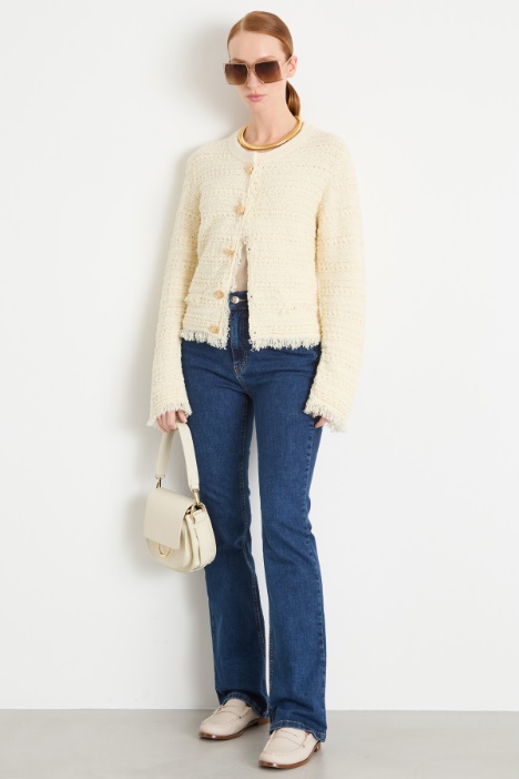 Frayed-Trim Jacket Intrend
