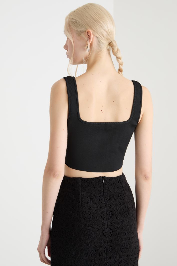 Knitted crop top Intrend - 2