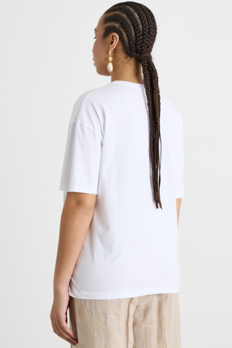 T-shirt in jersey con stampa