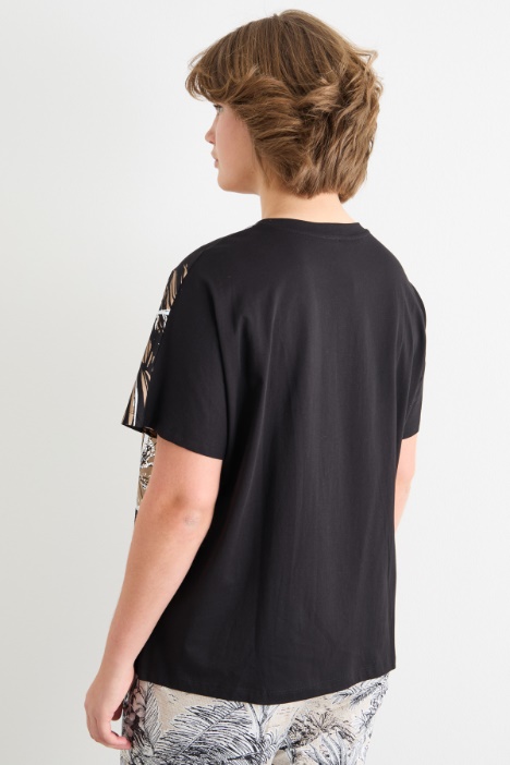 T-shirt in jersey con stampa