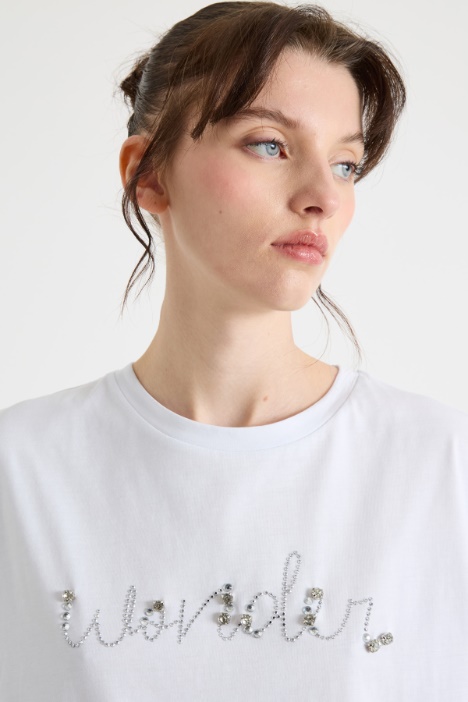 T-shirt oversize con strass