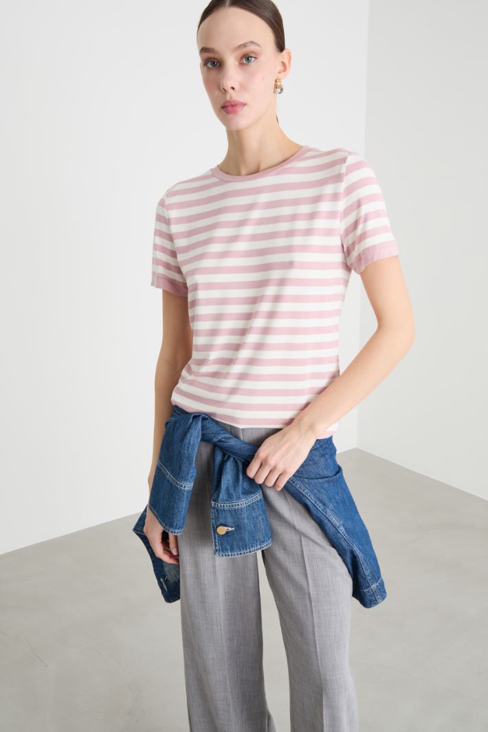 Ribbed Jersey T-Shirt Intrend - 2