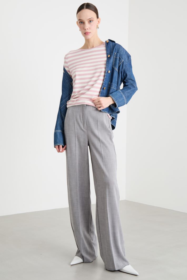 Ribbed Jersey T-Shirt Intrend