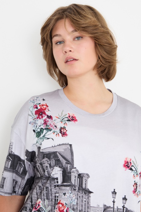T-shirt in jersey con stampa
