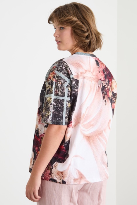 T-shirt in jersey con stampa