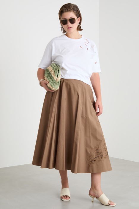 Embroidered jersey T-shirt Intrend