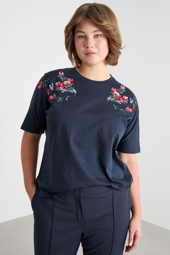 T-shirt in jersey con ricamo Intrend - 2