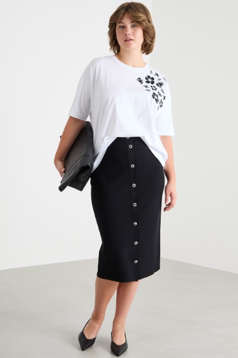 Embroidered jersey T-shirt Intrend