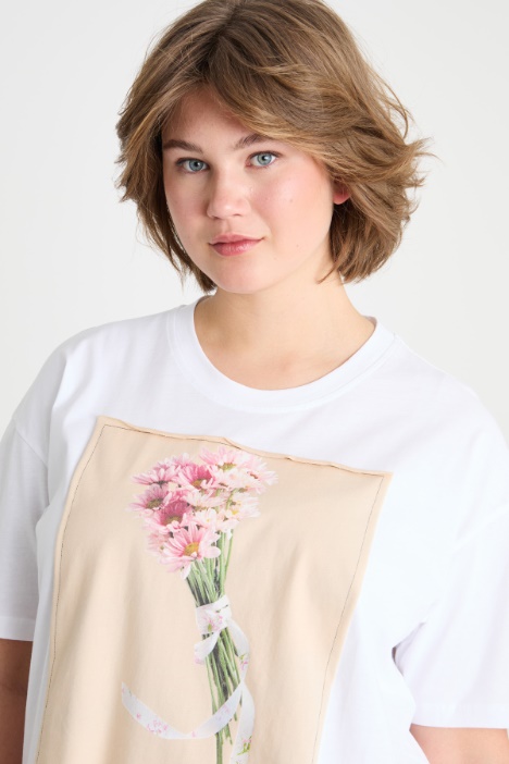 T-shirt in jersey con stampa