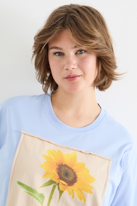 T-shirt in jersey con stampa