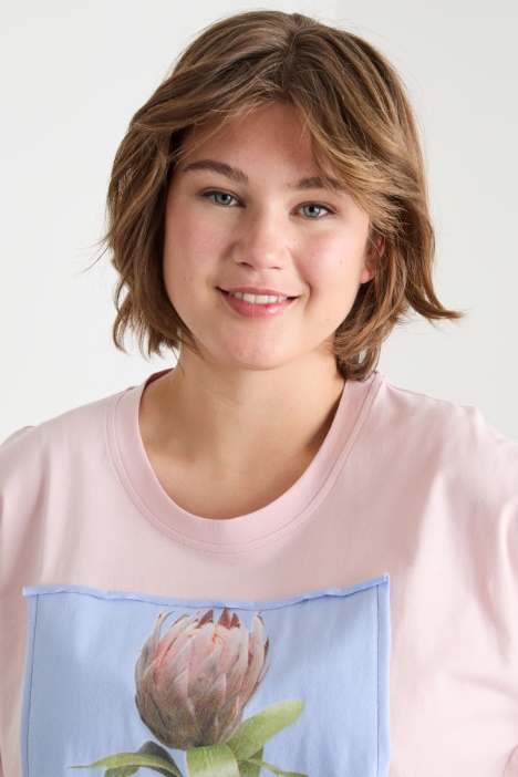 T-shirt in jersey con stampa