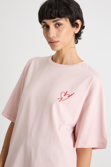 T-shirt oversize a manica scesa