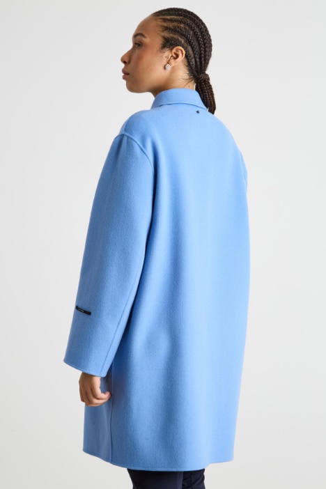 Cappotto in double con tasche applicate