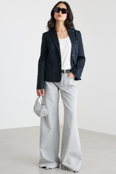 Fitted Satin Blazer Intrend