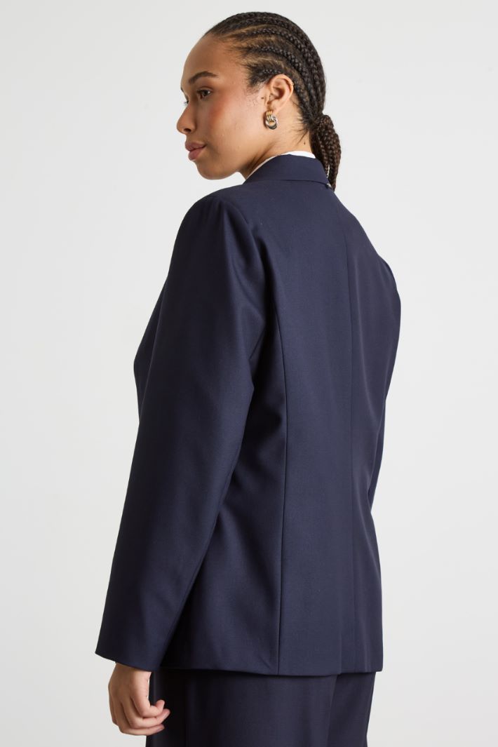 Straight-fit twill blazer Intrend - 4