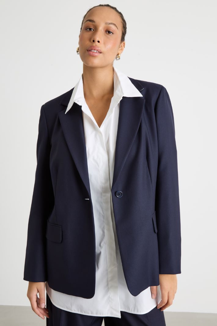 Straight-fit twill blazer Intrend - 2