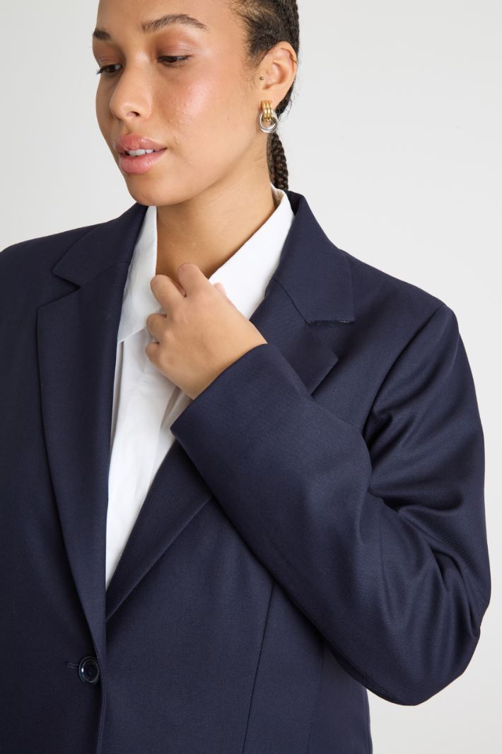 Straight-fit twill blazer Intrend - 3