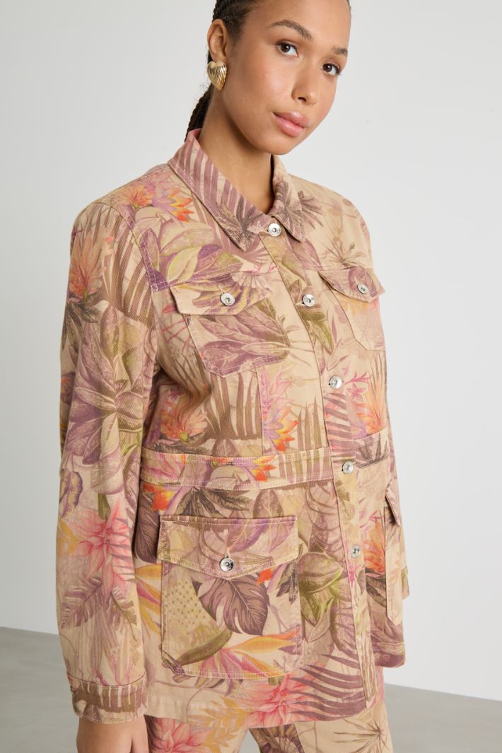 Printed drill safari jacket Intrend - 2
