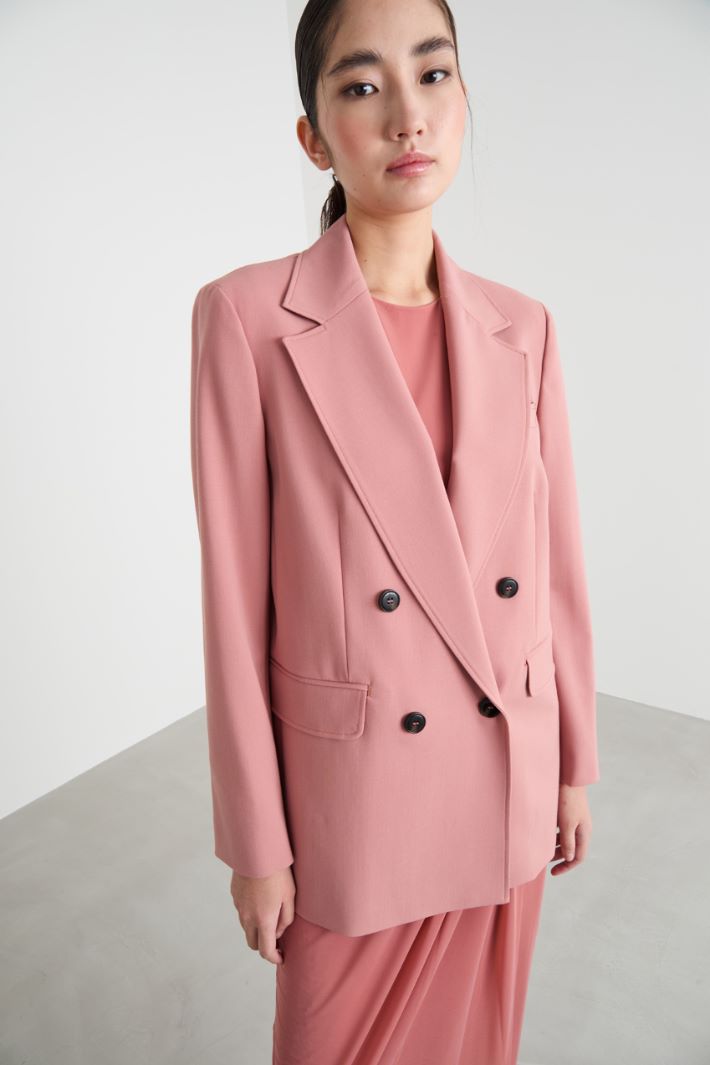 Double-breasted gabardine blazer Intrend - 2