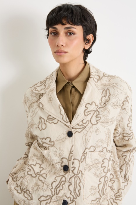 Giacca in drill ricamato