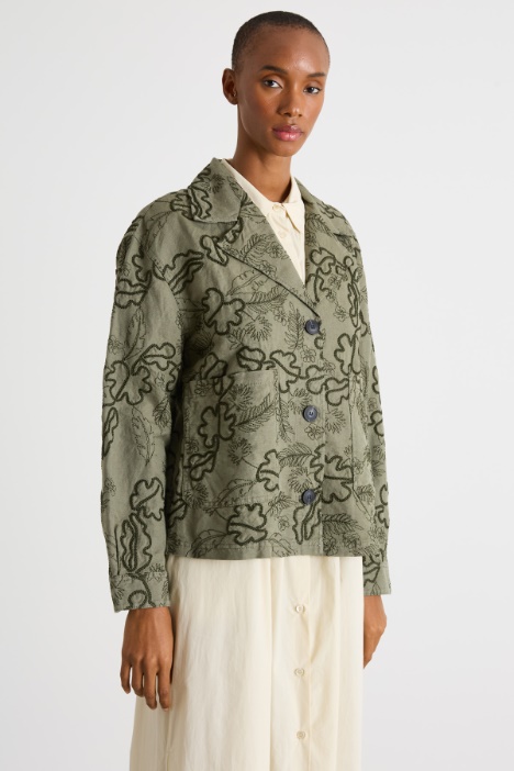 Embroidered drill jacket Intrend