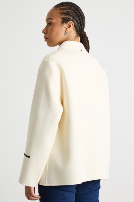 Giacca in double di misto lana