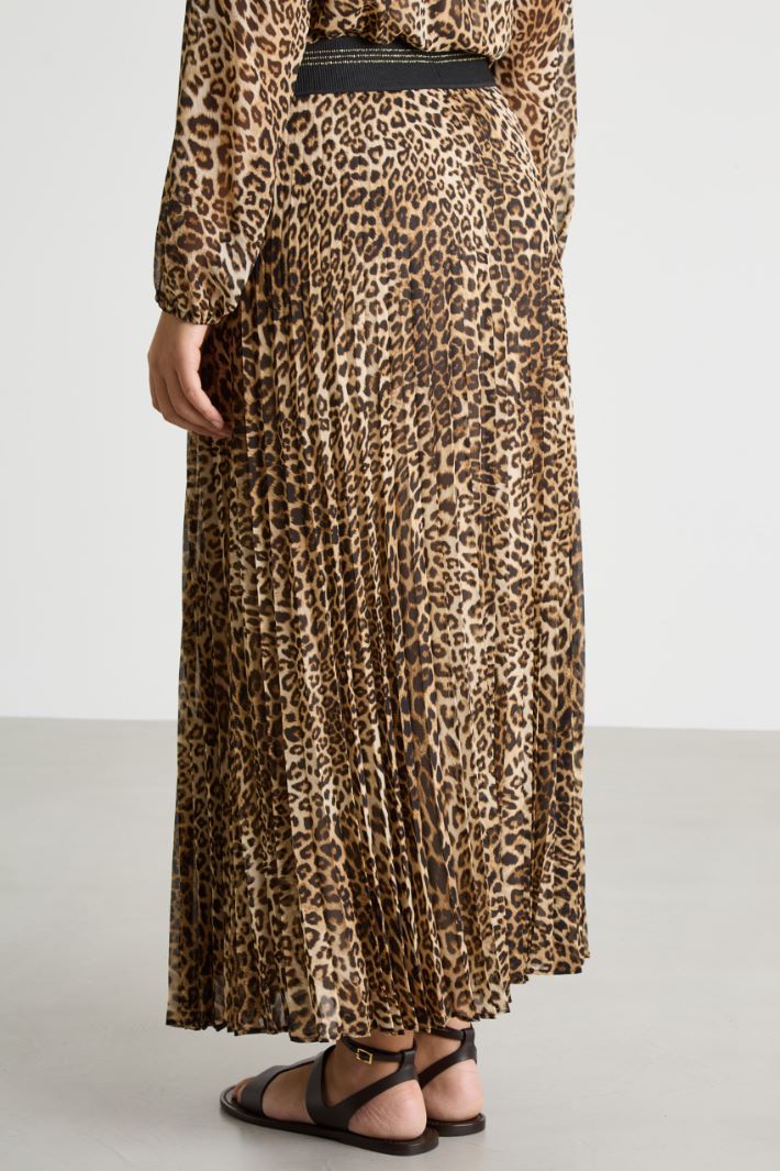 Pleated georgette maxi skirt Intrend - 4