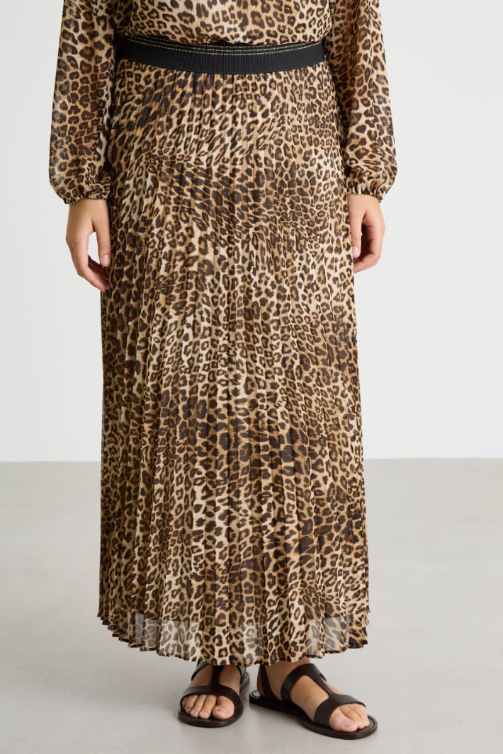 Pleated georgette maxi skirt Intrend - 2
