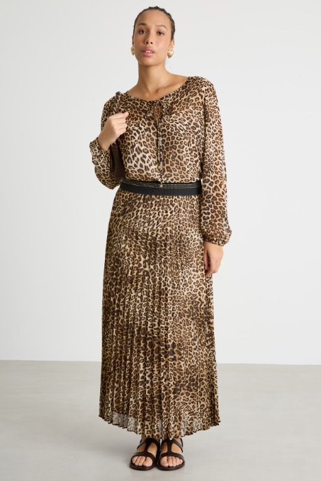 Pleated georgette maxi skirt Intrend