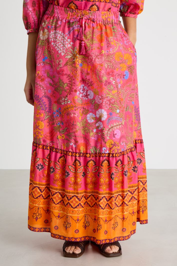 Printed Ruffled Skirt Intrend - 2