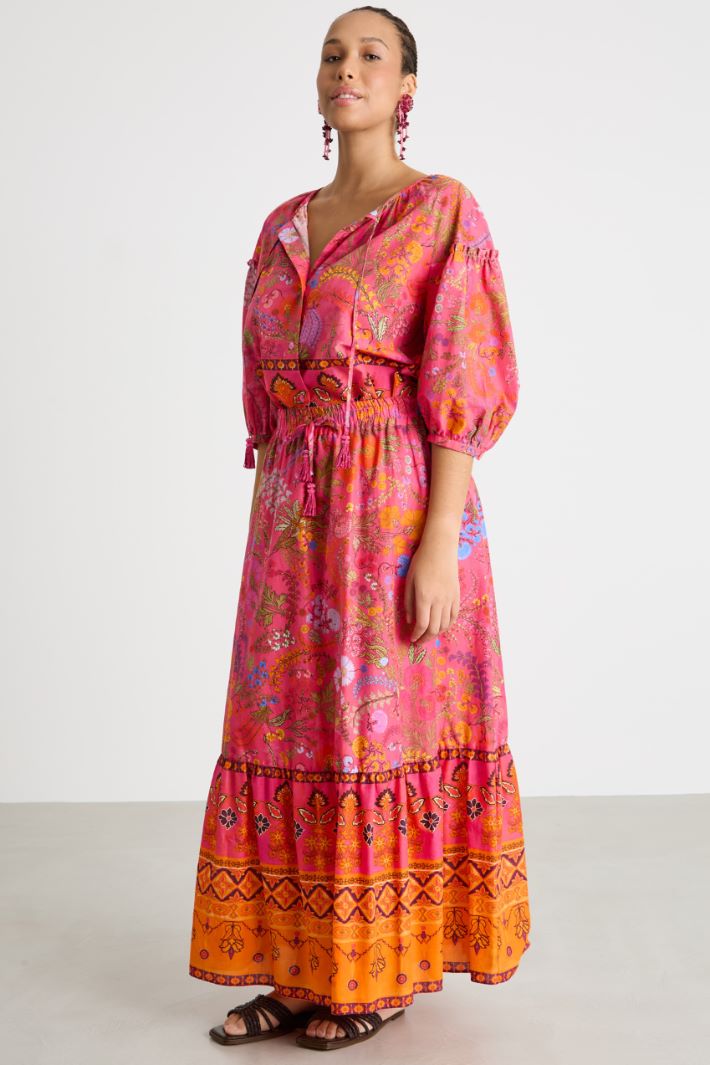 Printed Ruffled Skirt Intrend