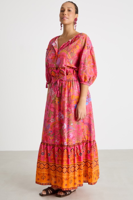 Printed Ruffled Skirt Intrend