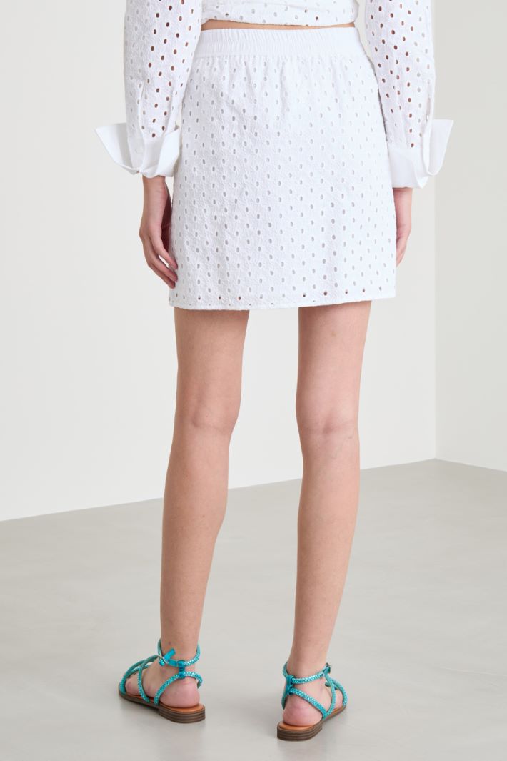 Broderie anglaise miniskirt Intrend - 4