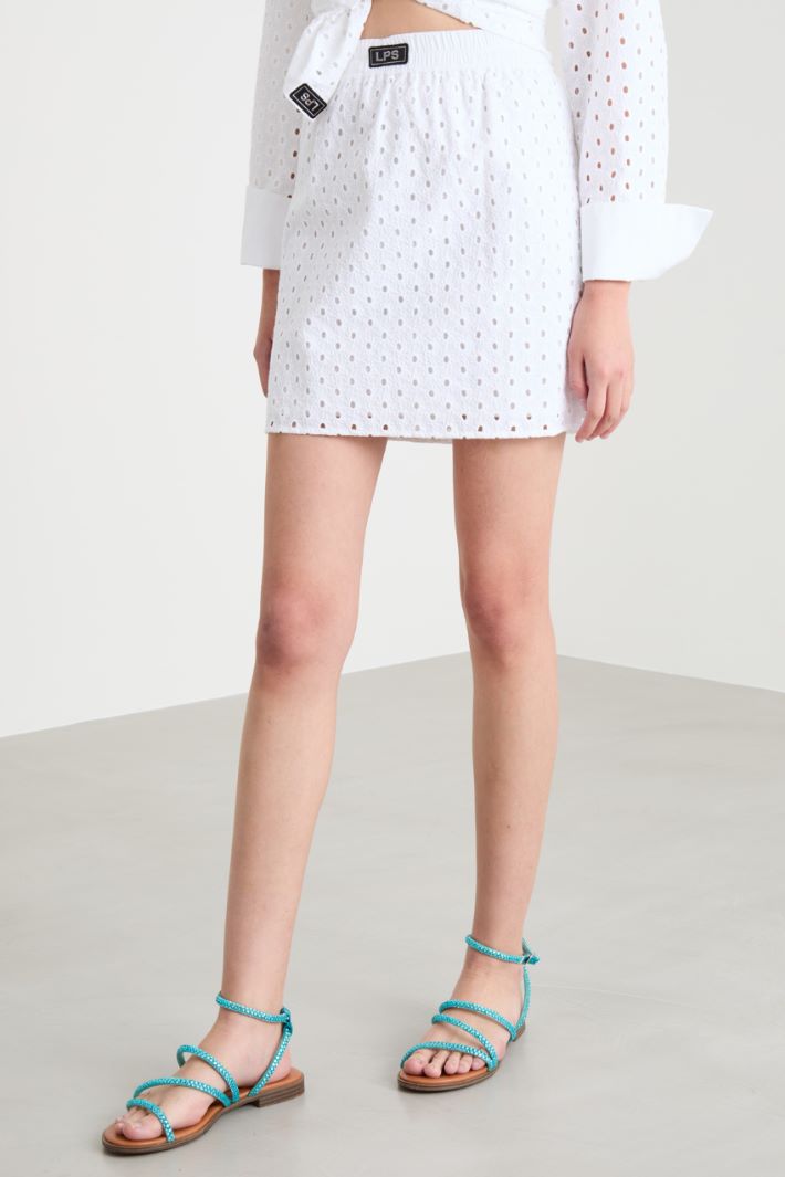 Broderie anglaise miniskirt Intrend - 2