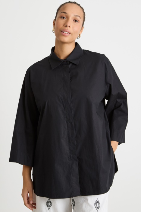 Wide poplin tunic Intrend