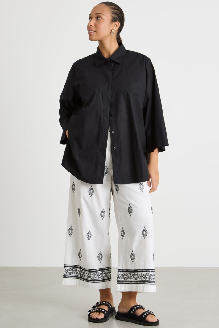 Wide poplin tunic Intrend