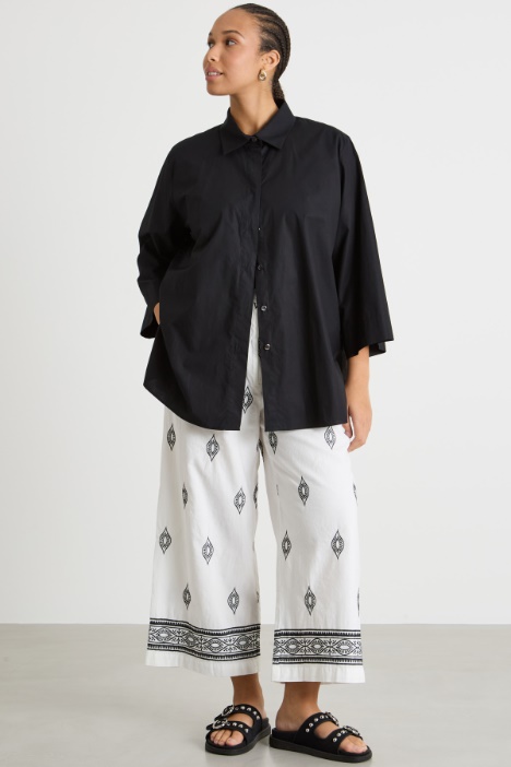 Wide poplin tunic Intrend
