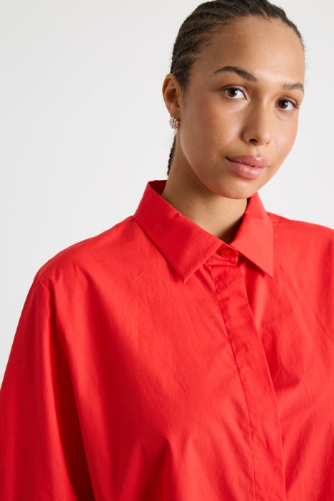 Camicia ampia in popeline