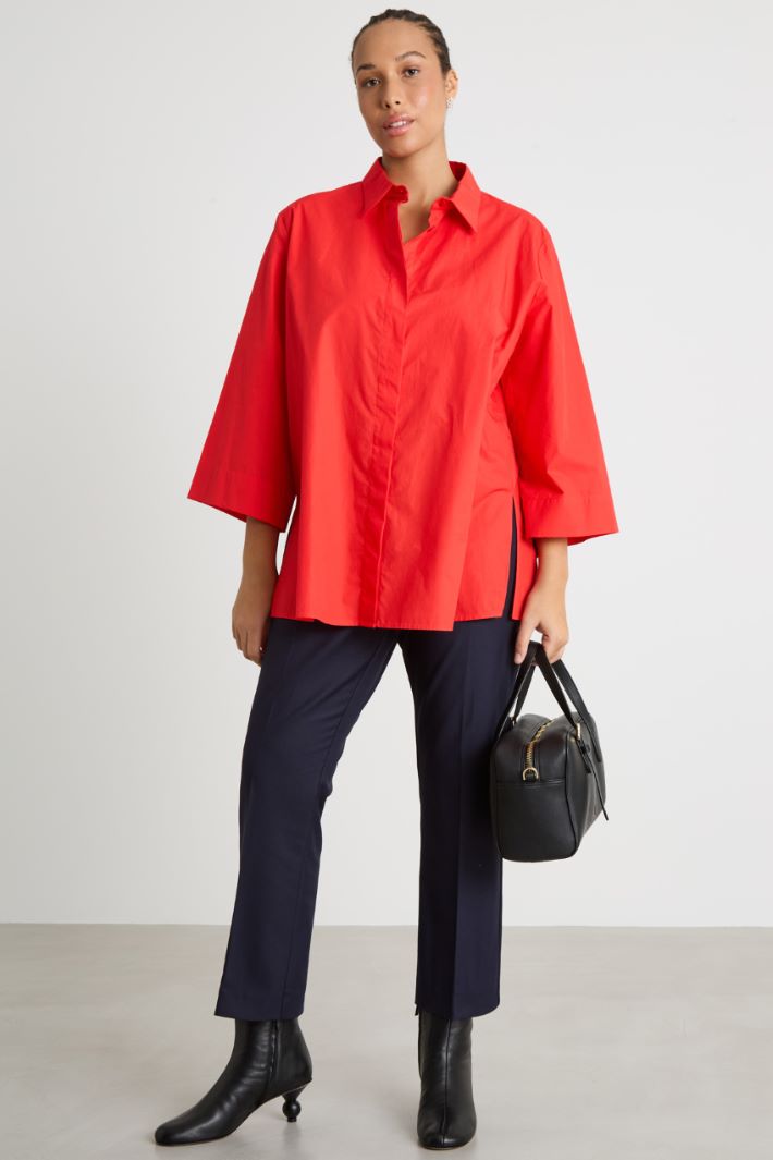 Wide poplin tunic Intrend