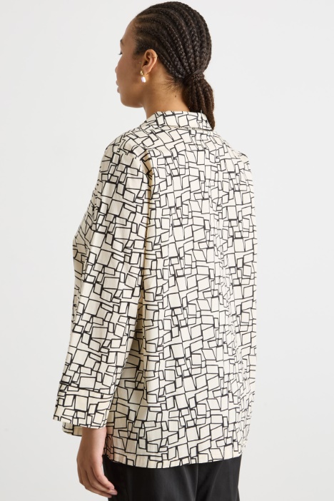 Camicia ampia in popeline stampato