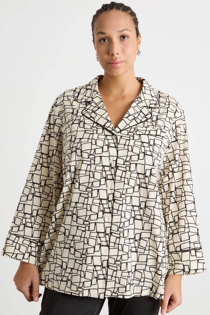 Relaxed-fit printed poplin shirt Intrend - 2