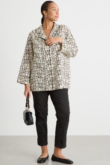 Relaxed-fit printed poplin shirt Intrend