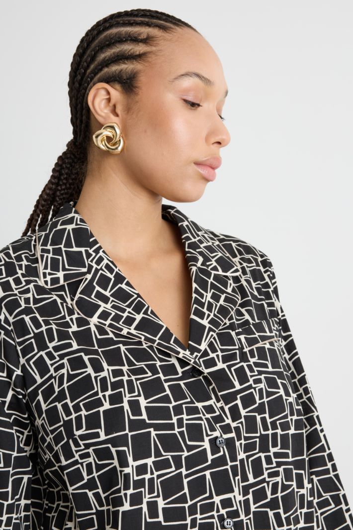 Camicia ampia in popeline stampato Intrend - 3