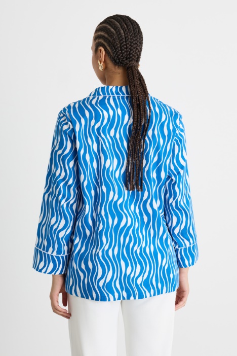 Camicia ampia in popeline stampato